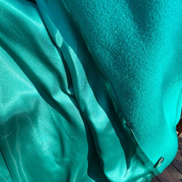 Chic Teal Double-Breasted Women's Pea Coat - Picture 7 of 10